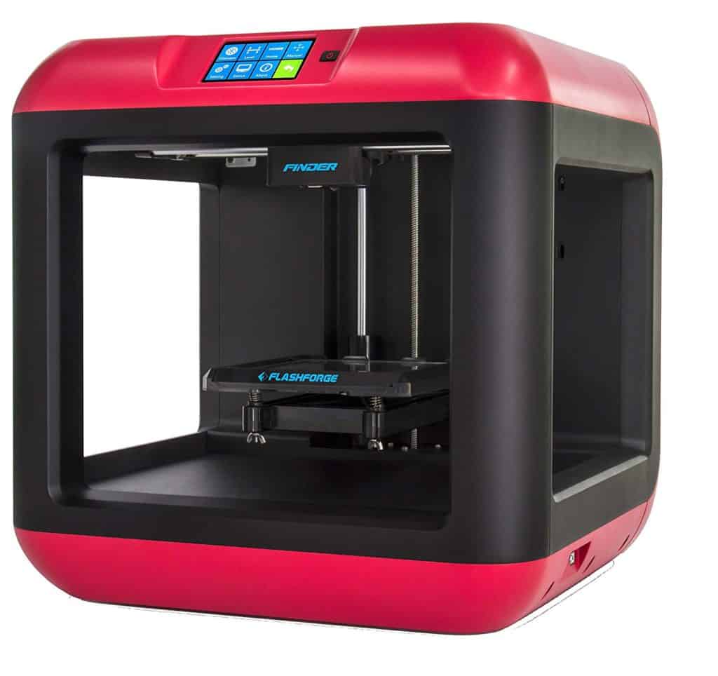 Best Cheap 3D Printers Red and Black FlashForge 3D Printer on White Background