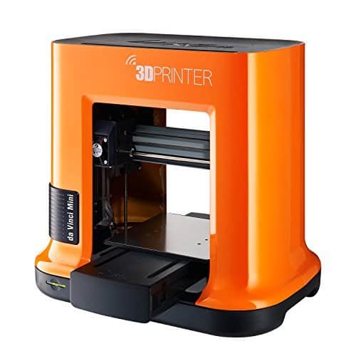 Best Cheap 3D Printers Orange XYZ da Vinci Mini 3D printer on a white background
