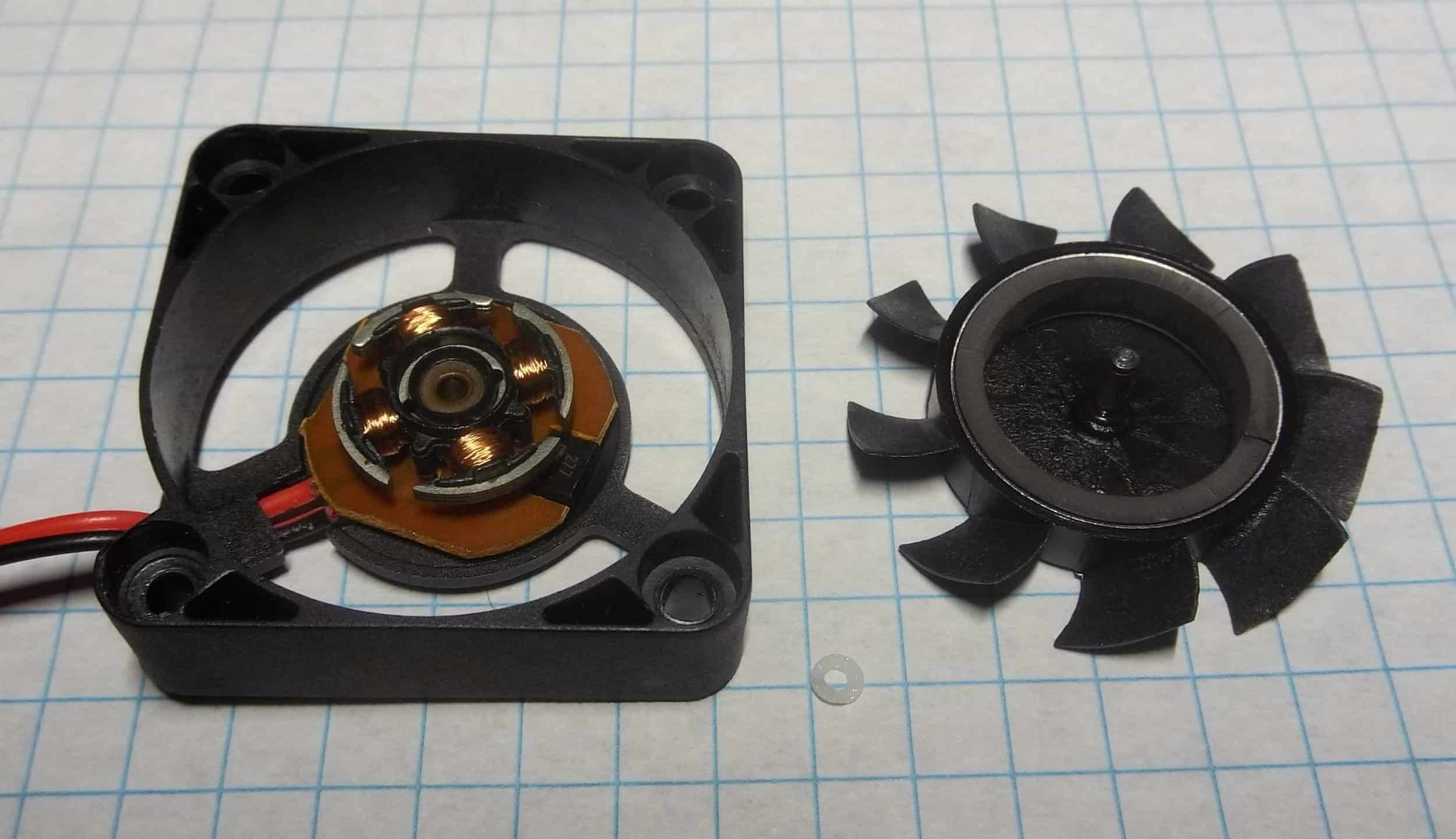 disassembled 40mm 3d printer cooling fan